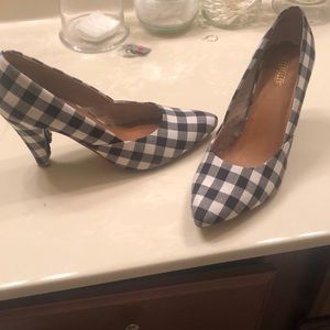 Black and white gingham heels. Size 9